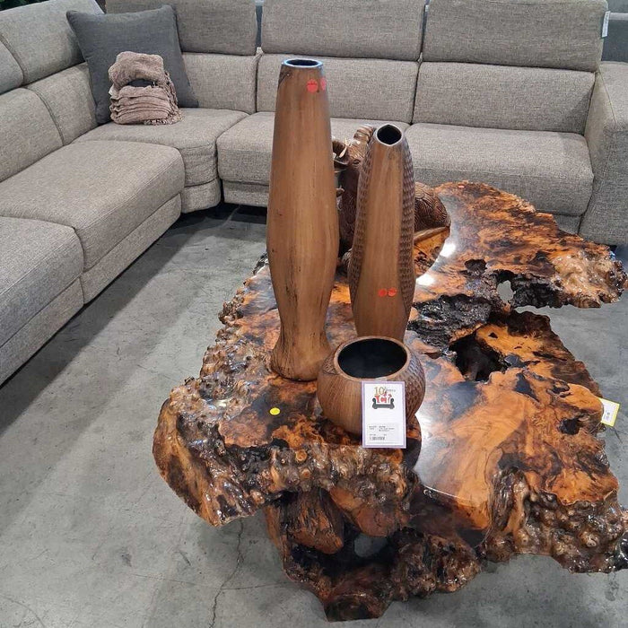 3 Pc. Faux Wood Metal Decor