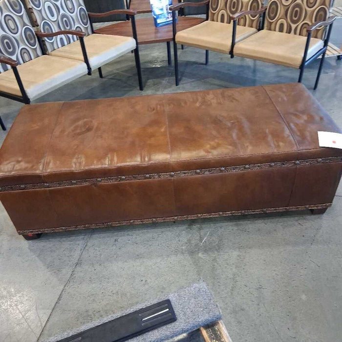 Stickley Brown Leather Storage Ottoman