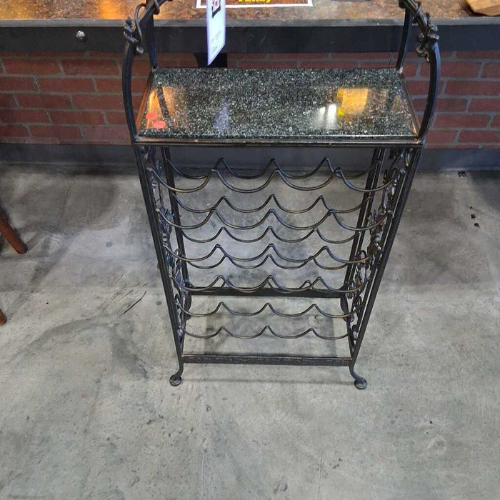 Granite Top Metal Wine Rack