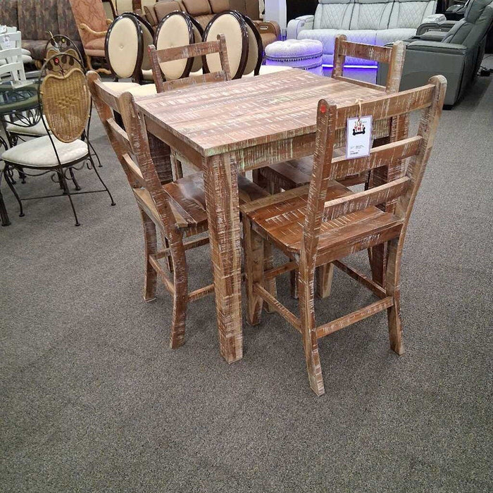 Rustic Pub Table W/ 4 Chairs