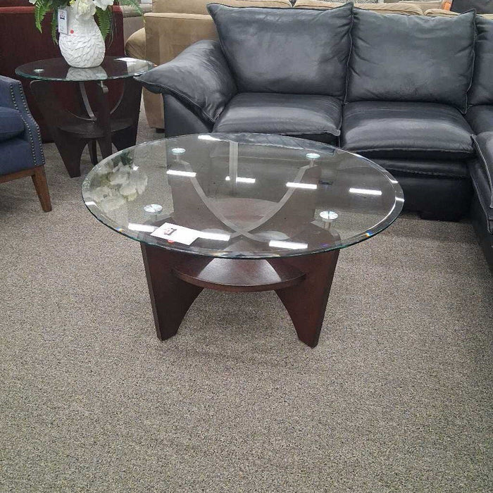 Glass & Wood Coffee Table