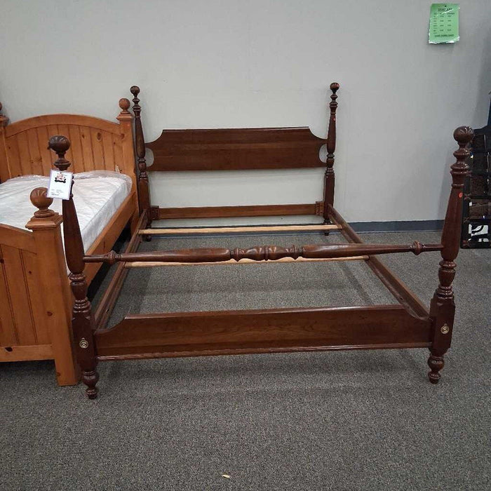 Dark Wood Queen / Full Bed Frame