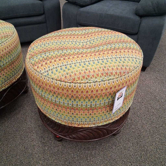Orange & Green Pattern Ottoman