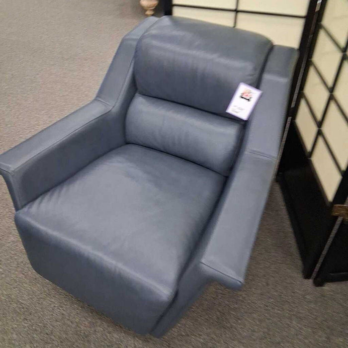 Blue Leather Accent Chair