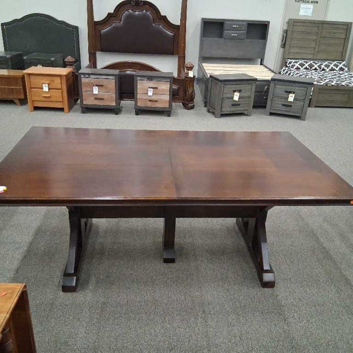 Large Dark Wood Dining Table w/ Leaf