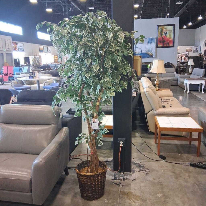 Faux Tree w/ Wicker Pot