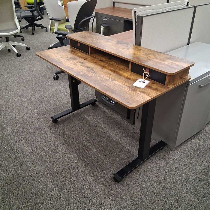 Brown Adj Desk w/ Drawers