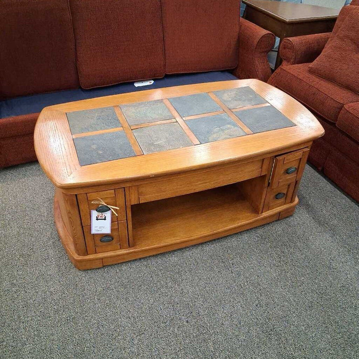 Oak Lift Top Coffee Table w/ 4 Dwrs