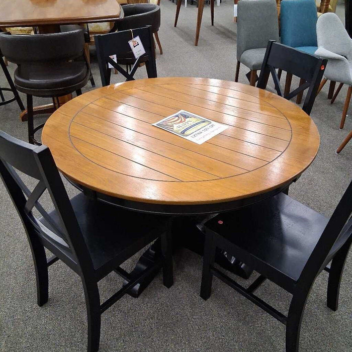 Wood & Black 5 Pc. Dinnette Set
