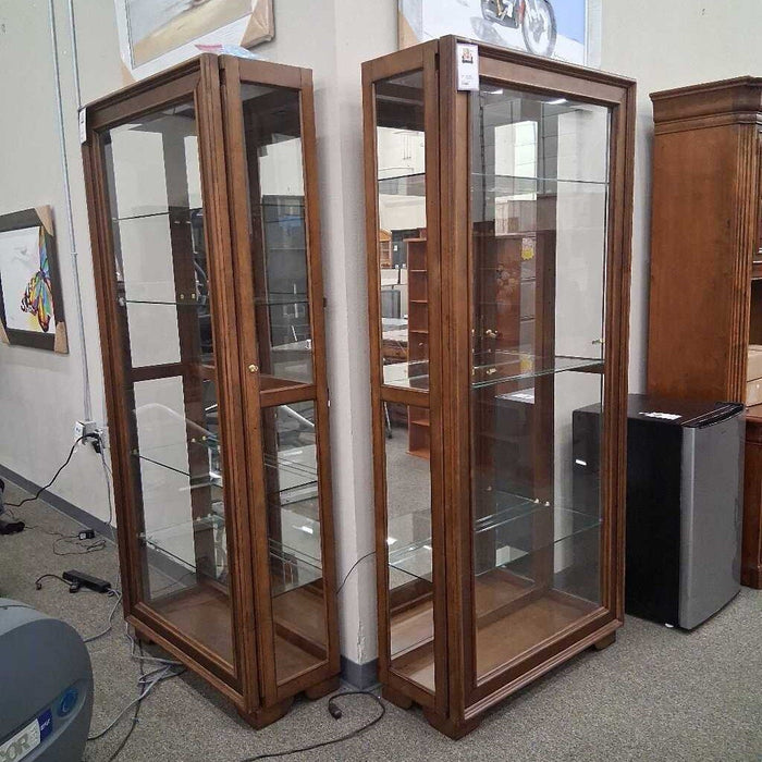 Wood Curio w/ Sliding Glass Door