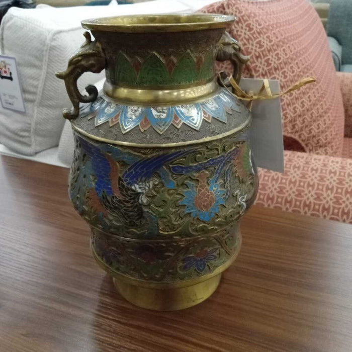 Pair of Brass Champleves