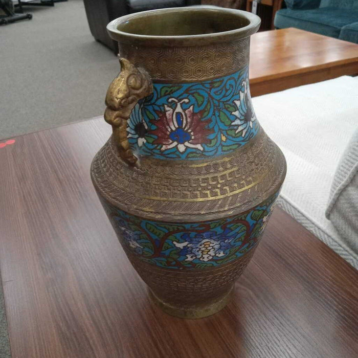 Pair of Brass Champleves