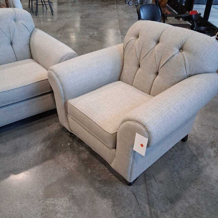 England Gray Tufted Chair
