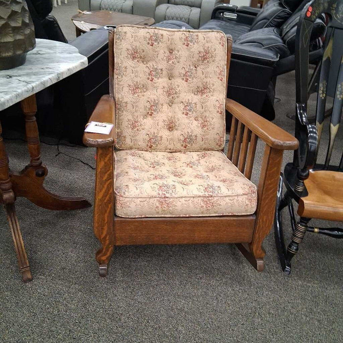Vintage Wooden Rocking Chair w/ Cushions
