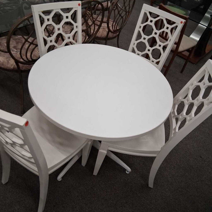 White Dining Table w/ 4 Chairs