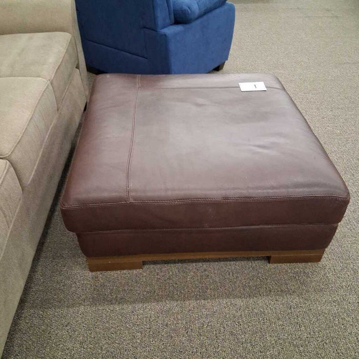 Natuzzi Brown Leather Ottoman