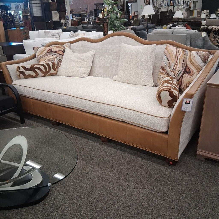 Massoud XL White Uph. Sofa
