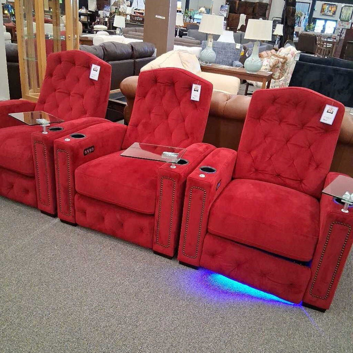 Red Fabric Theater Recliner