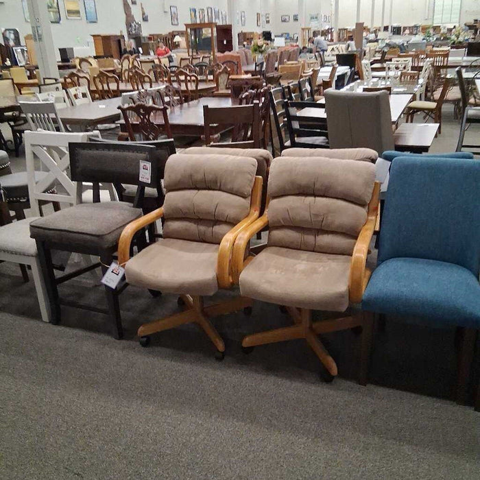 Set of 4 Vintage Chairs on Casters