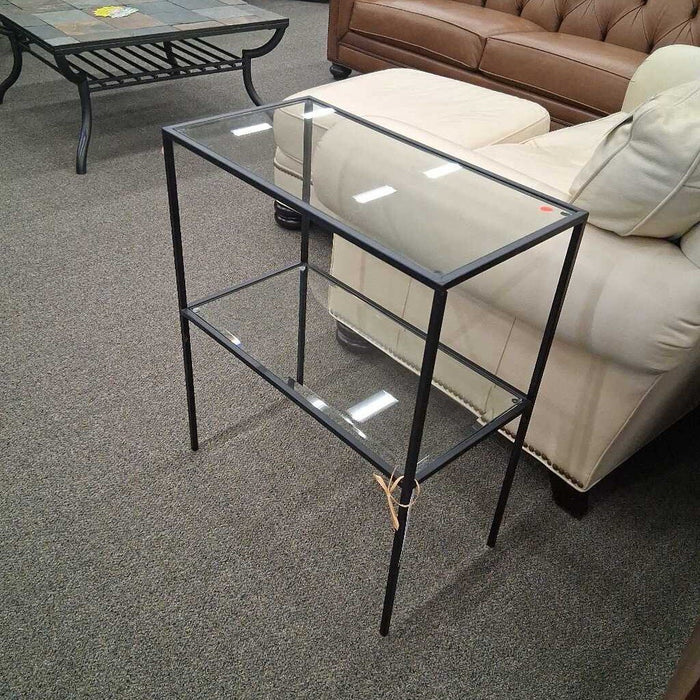 Black & Glass 2-tier Entry Table