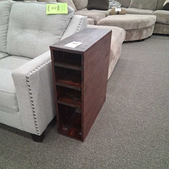 Dark wood custom end table shelf