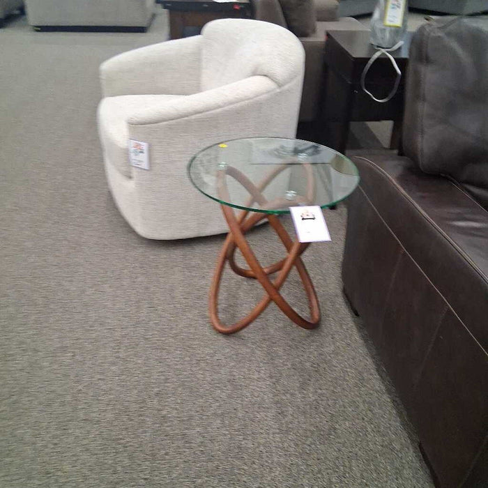 Glass top side table
