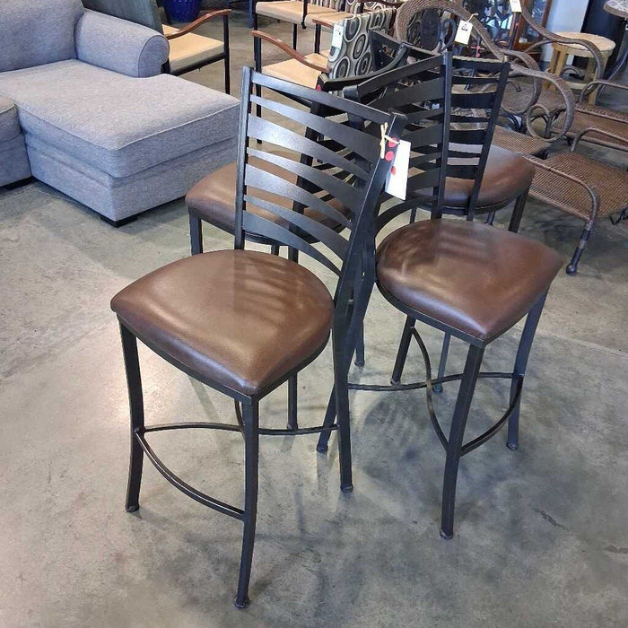 Set of 4 Black Metal Barstools