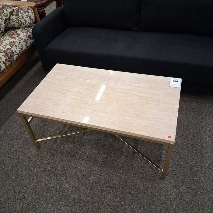 Ivory Coffee Table w/ Gold Legs