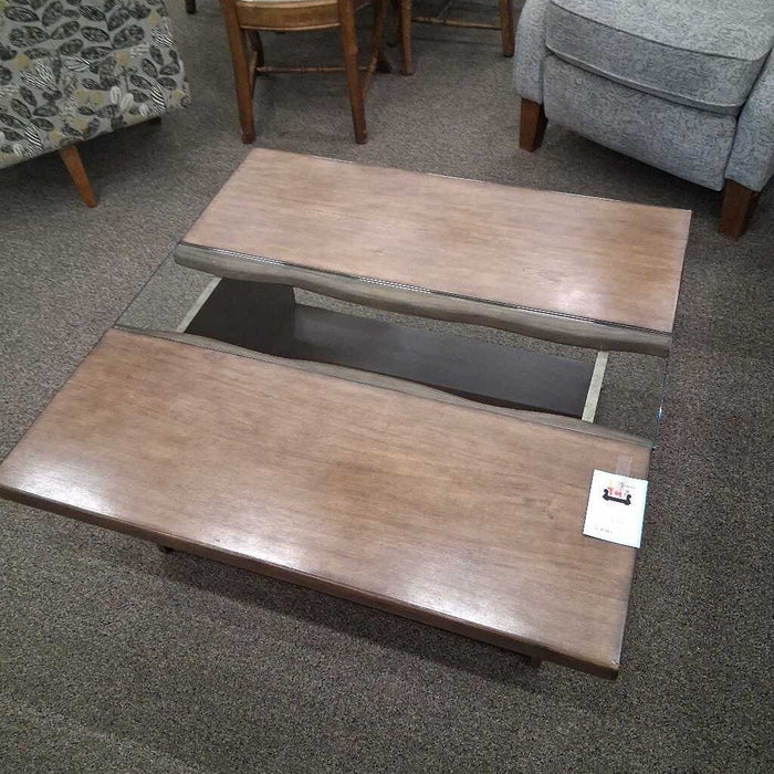 Wood & Glass Top River Style Coffee Table