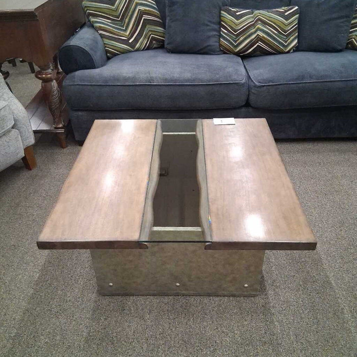 Wood & Glass Top River Style Coffee Table