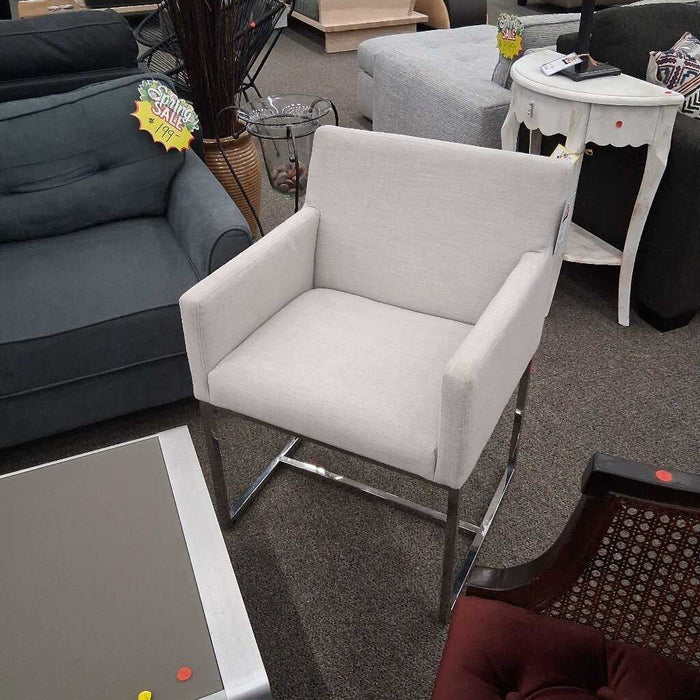 Restoration Hardware Beige & Metal Chair
