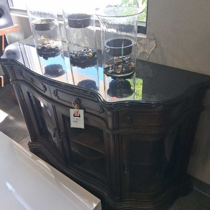 Marble Top Buffet W/ Glass Front