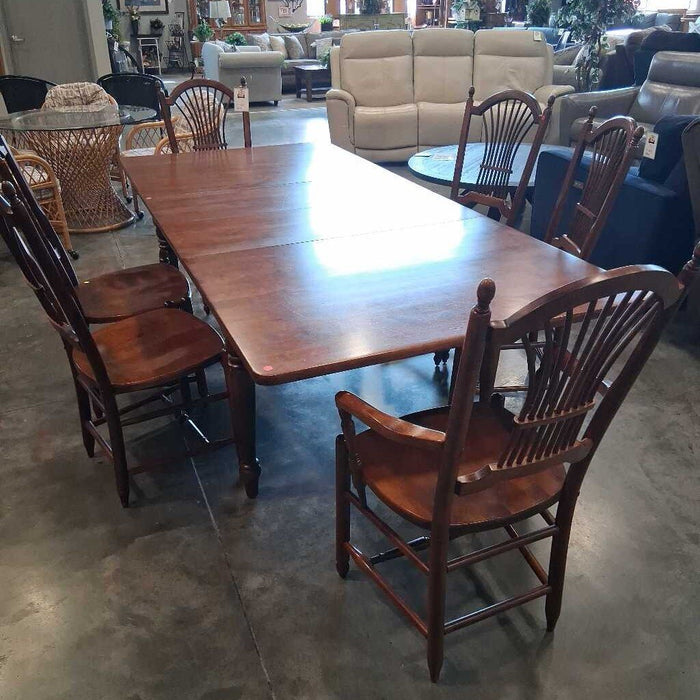 Nichols & Stone Drk Wood Table 2L 6Ch