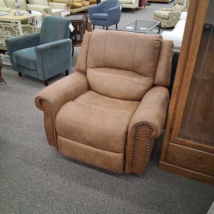 Tan Recliner w/ Nailheads