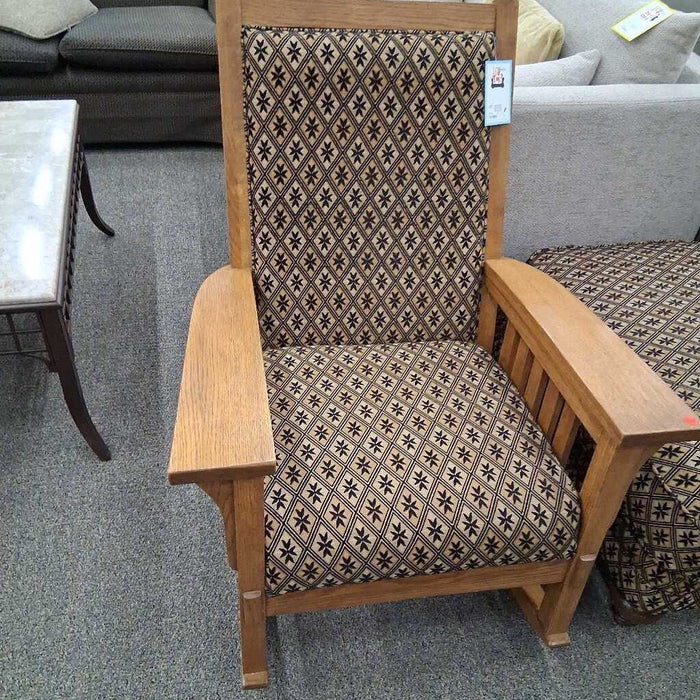 Missions Style Wood & Fabric Pattern Rocker