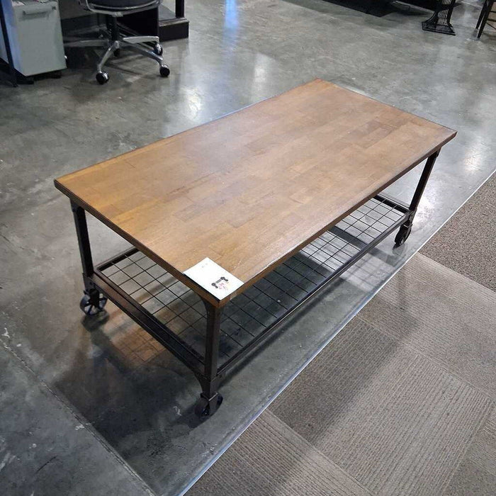 Wood & Metal Coffee Table w/ Castors