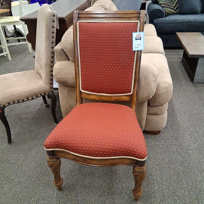 Red Fabric Wood Dining Chair