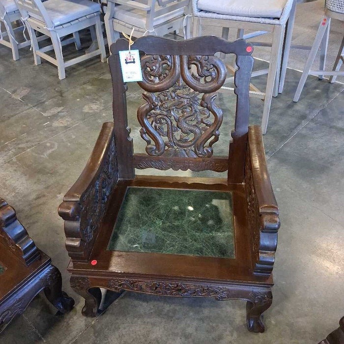 Wood & Marble Asian Style Chair