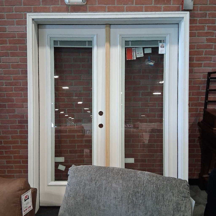 Primed French Doors w/ Sealed Blinds
