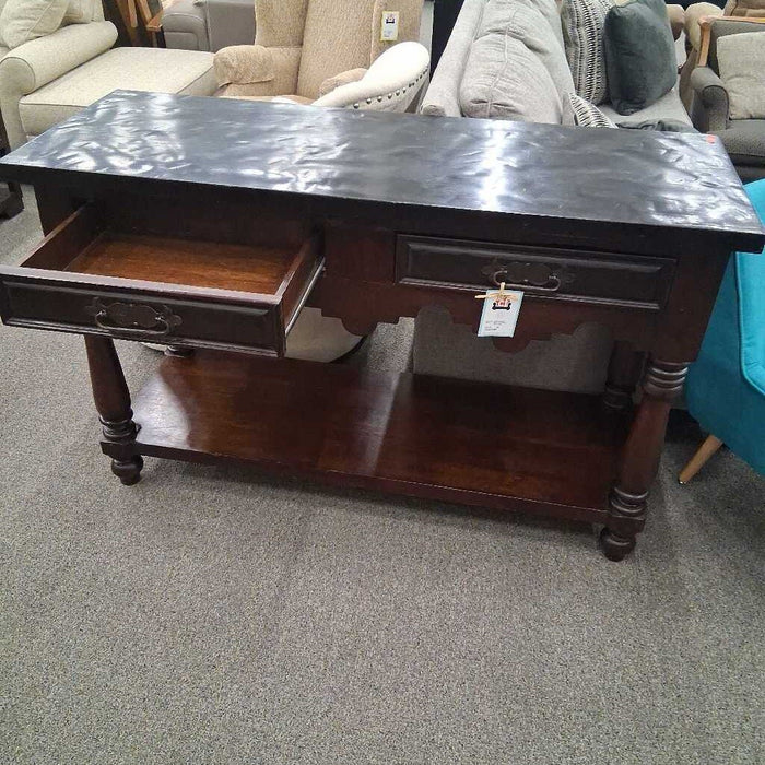 Black Top Wood Entry Table