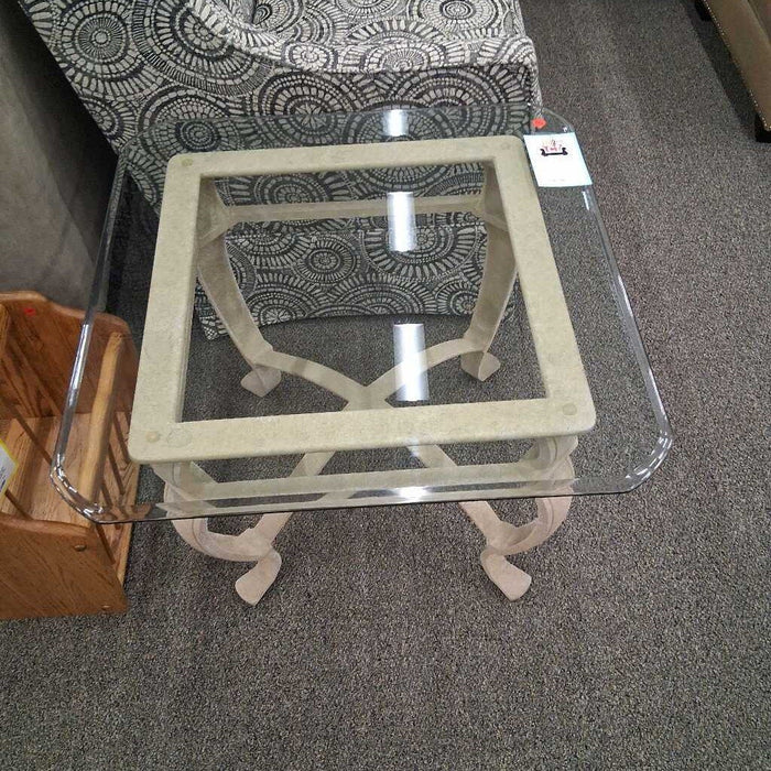 Glass top end table