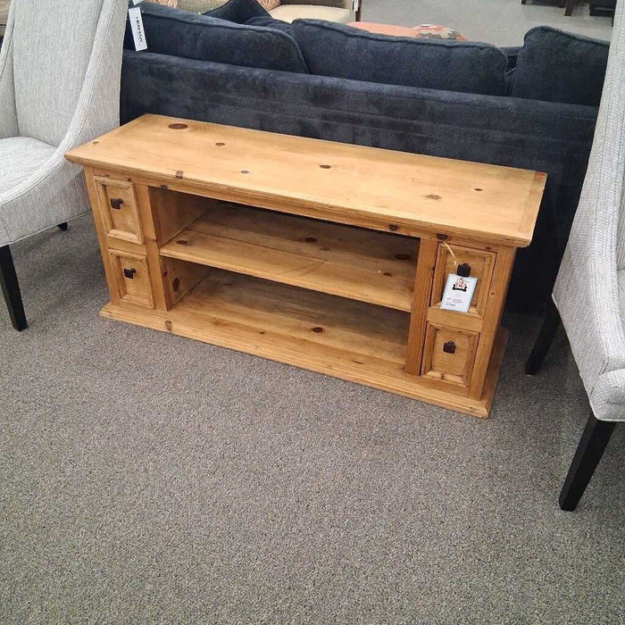 Rustic Knotty Pine 4 Dwr Media Console