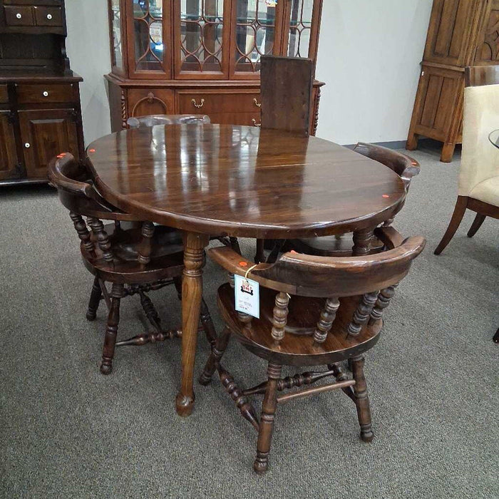 Dark Oak Dining Table w/ 4Ch 2L