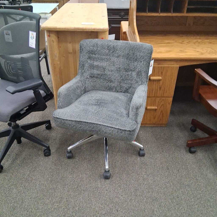 Plush Grey Fabric Office Chair