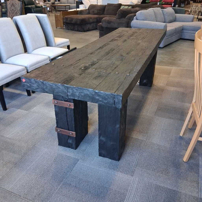 Large Custom Black Desk w/ Nailheads
