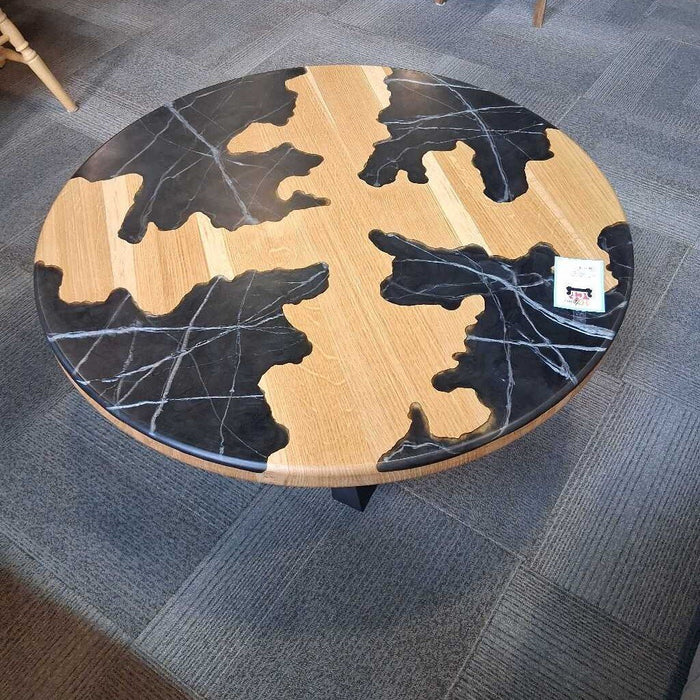 Custom Round Wood & Epoxy Coffee Table