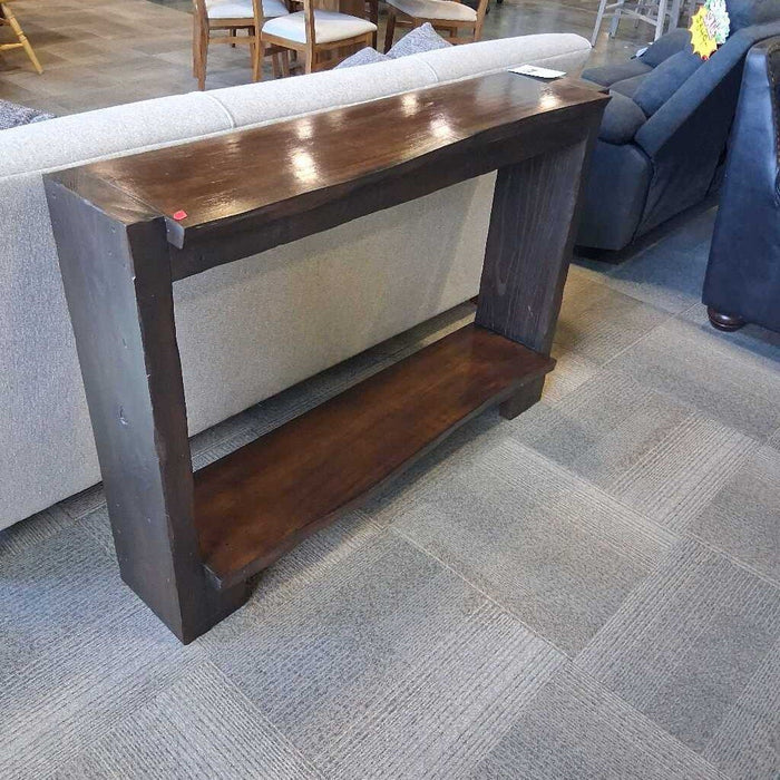 Dark Wood Live Edge Entry Table