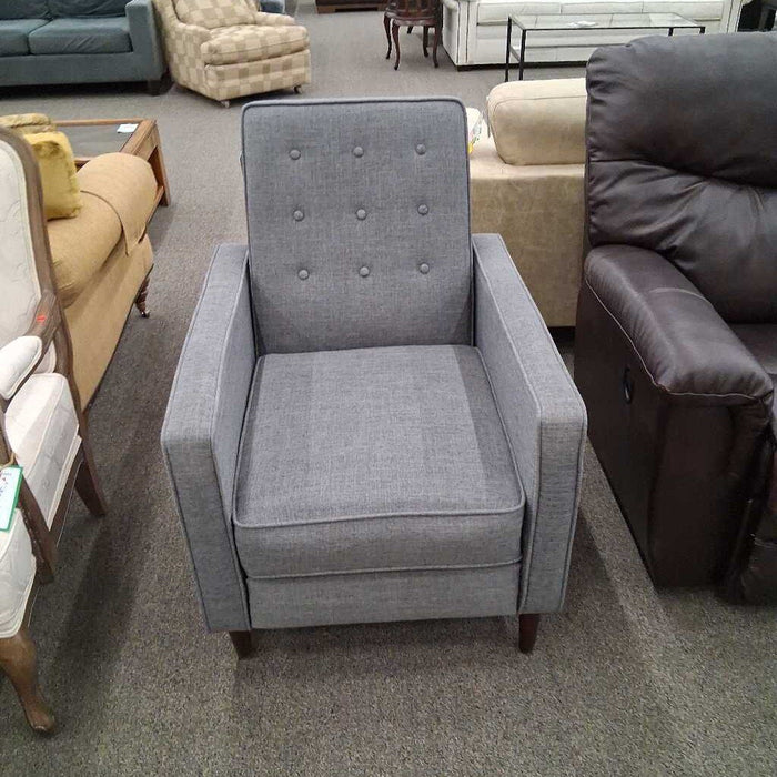 Gray Fabric Pushback Recliner