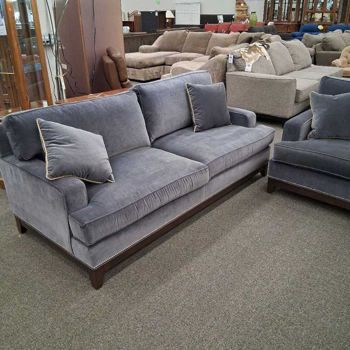 Ethan Allen Gray Down Filled Sofa
