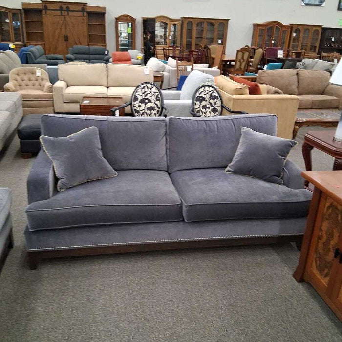 Ethan Allen Gray Down Filled Sofa